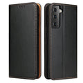 Fierre Shann PU Genuine Leather Texture Horizontal Flip Leather Case with Holder & Card Slots & Wallet, For Samsung Galaxy S21 5G, For Samsung Galaxy S21+ 5G, For Samsung Galaxy S21 Ultra 5G For Samsung Galaxy S21 5G Black