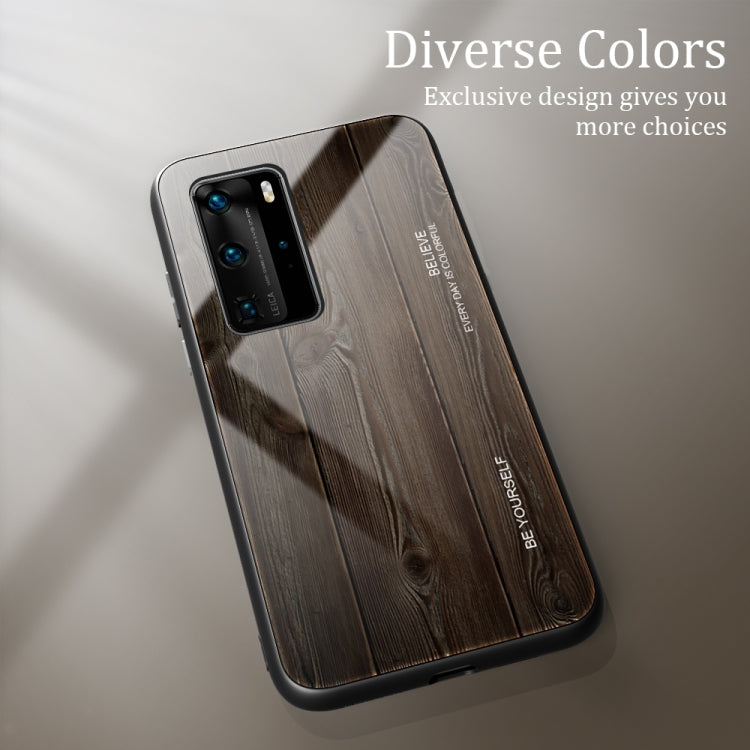 Wood Grain Glass Protective Case – Durable Build, Easy to Use, For Huawei P40, For Huawei P40 Pro