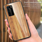 Wood Grain Glass Protective Case – Durable Build, Easy to Use, For Huawei P40, For Huawei P40 Pro