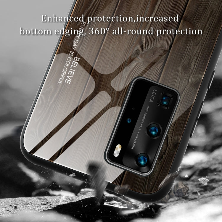 Wood Grain Glass Protective Case – Durable Build, Easy to Use, For Huawei P40, For Huawei P40 Pro