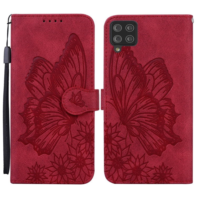 Retro Skin Feel Butterflies Embossing Horizontal Flip Leather Case with Holder & Card Slots & Wallet – Card Slot, Flip, Leather, For Samsung Galaxy A42 5G, For Samsung Galaxy A51, For Samsung Galaxy A71, For Samsung Galaxy Note20 Ultra For Samsung Galaxy A42 5G Red