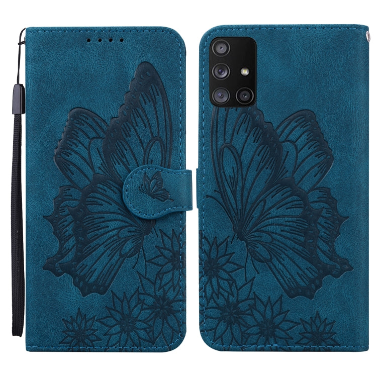Retro Skin Feel Butterflies Embossing Horizontal Flip Leather Case with Holder & Card Slots & Wallet – Card Slot, Flip, Leather, For Samsung Galaxy A42 5G, For Samsung Galaxy A51, For Samsung Galaxy A71, For Samsung Galaxy Note20 Ultra For Samsung Galaxy A51 Blue