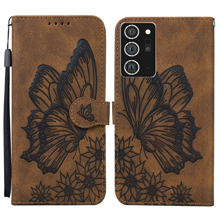 Retro Skin Feel Butterflies Embossing Horizontal Flip Leather Case with Holder & Card Slots & Wallet – Card Slot, Flip, Leather, For Samsung Galaxy A42 5G, For Samsung Galaxy A51, For Samsung Galaxy A71, For Samsung Galaxy Note20 Ultra For Samsung Galaxy Note20 Ultra Brown