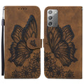 Retro Skin Feel Butterflies Embossing Horizontal Flip Leather Case with Holder & Card Slots & Wallet, For Samsung Galaxy Note20, For Samsung Galaxy Note20 5G, For Samsung Galaxy S20, For Samsung Galaxy S20 FE For Samsung Galaxy Note20 Brown
