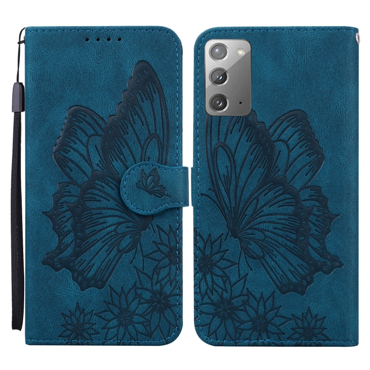 Retro Skin Feel Butterflies Embossing Horizontal Flip Leather Case with Holder & Card Slots & Wallet – Card Slot, Flip, Leather, For Samsung Galaxy Note20, For Samsung Galaxy Note20 5G, For Samsung Galaxy S20, For Samsung Galaxy S20 FE For Samsung Galaxy Note20 Blue