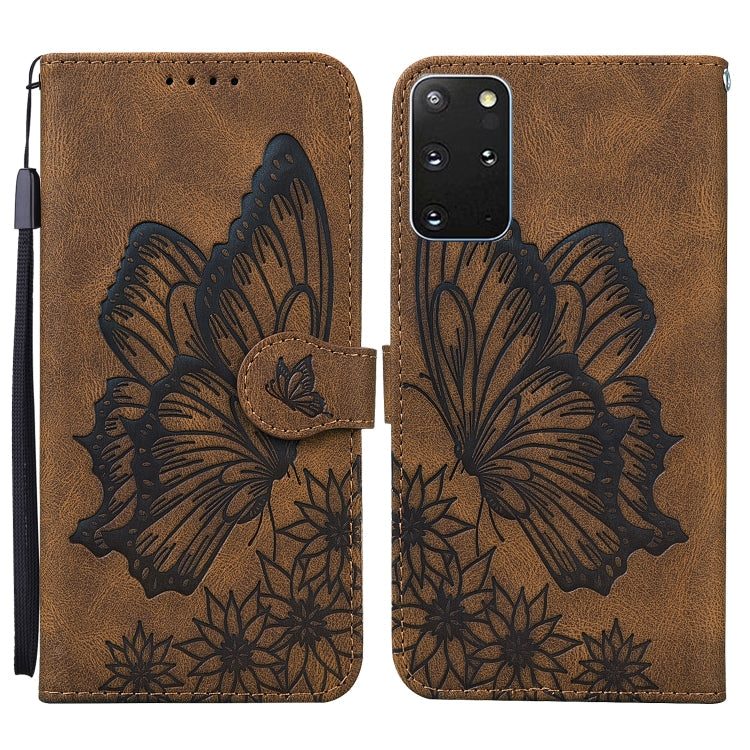 Retro Skin Feel Butterflies Embossing Horizontal Flip Leather Case with Holder & Card Slots & Wallet, For Samsung Galaxy S20+, For Samsung Galaxy S20 Ultra, For Samsung Galaxy S21 5G, For Samsung Galaxy S21 Ultra 5G For Samsung Galaxy S20+ Brown