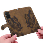 Retro Skin Feel Butterflies Embossing Horizontal Flip Leather Case with Holder & Card Slots & Wallet, For Samsung Galaxy S20+, For Samsung Galaxy S20 Ultra, For Samsung Galaxy S21 5G, For Samsung Galaxy S21 Ultra 5G