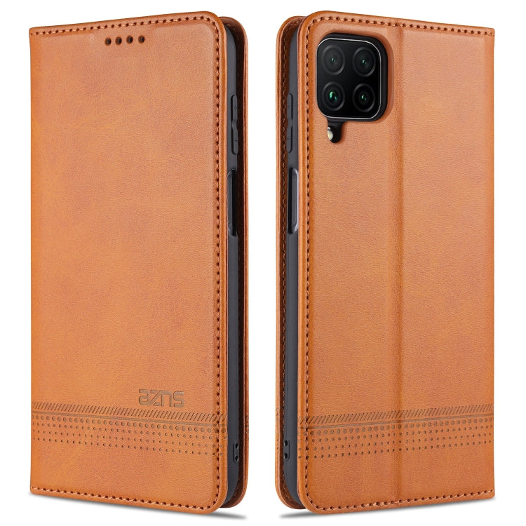 AZNS Magnetic Calf Texture Horizontal Flip Leather Case with Card Slots & Holder & Wallet, For Samsung Galaxy A12, For Samsung Galaxy S21 5G, For Xiaomi Mi 10T Lite 5G For Samsung Galaxy A12 Light Brown