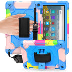 360 Degree Rotation Turntable Contrast Color Robot Shockproof Silicone + PC Protective Case with Holder, For Amazon Kindle Fire HD 8 2020, For Samsung Tab A 8.0 (2019)/T290 For Amazon Kindle Fire HD 8 2020 Colorful + Blue