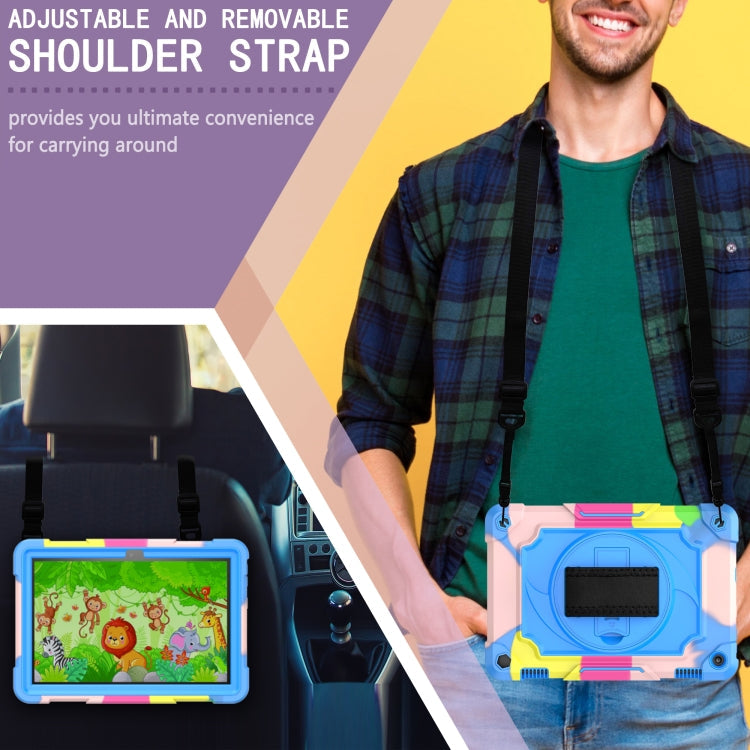 360 Degree Rotation Turntable Contrast Color Robot Shockproof Silicone + PC Protective Case with Holder, For Amazon Kindle Fire HD 8 2020, For Samsung Tab A 8.0 (2019)/T290