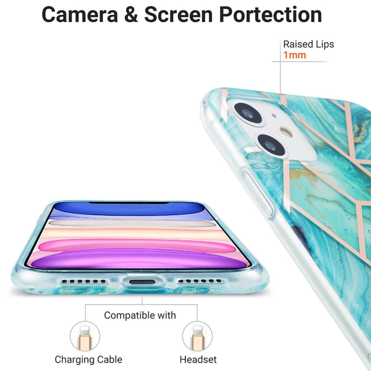 3D Electroplating Marble Pattern TPU Protective Case, For iPhone 11,...
