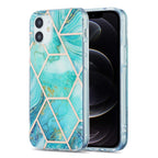 3D Electroplating Marble Pattern TPU Protective Case, For iPhone 12 /... For iPhone 12 12 Pro Green