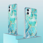3D Electroplating Marble Pattern TPU Protective Case, For iPhone 12 /...