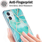 3D Electroplating Marble Pattern TPU Protective Case, For iPhone 12 /...