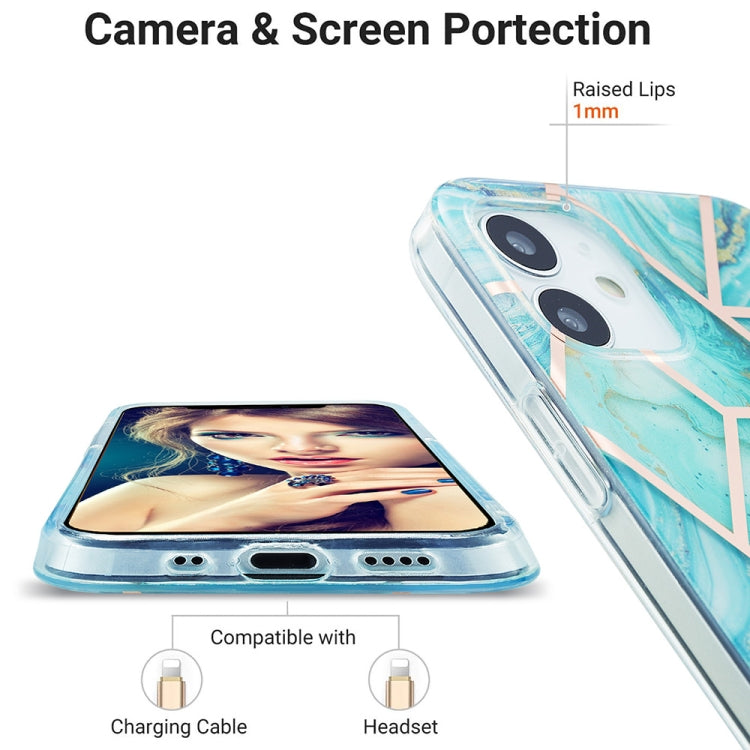 3D Electroplating Marble Pattern TPU Protective Case, For iPhone 12 /...