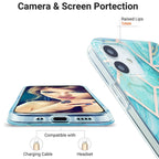3D Electroplating Marble Pattern TPU Protective Case, For iPhone 12 /...