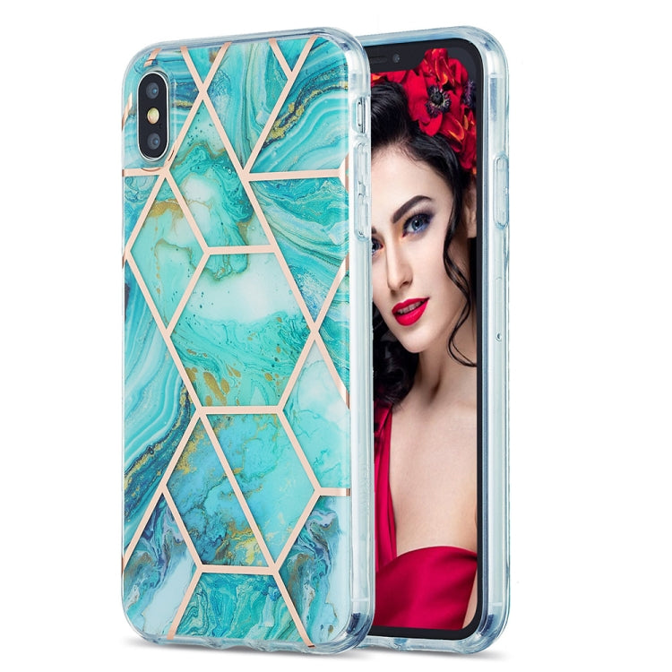 3D Electroplating Marble Pattern TPU Protective Case, For iPhone XS Max For iPhone XS Max Green