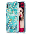 3D Electroplating Marble Pattern TPU Protective Case, For iPhone XS Max For iPhone XS Max Green