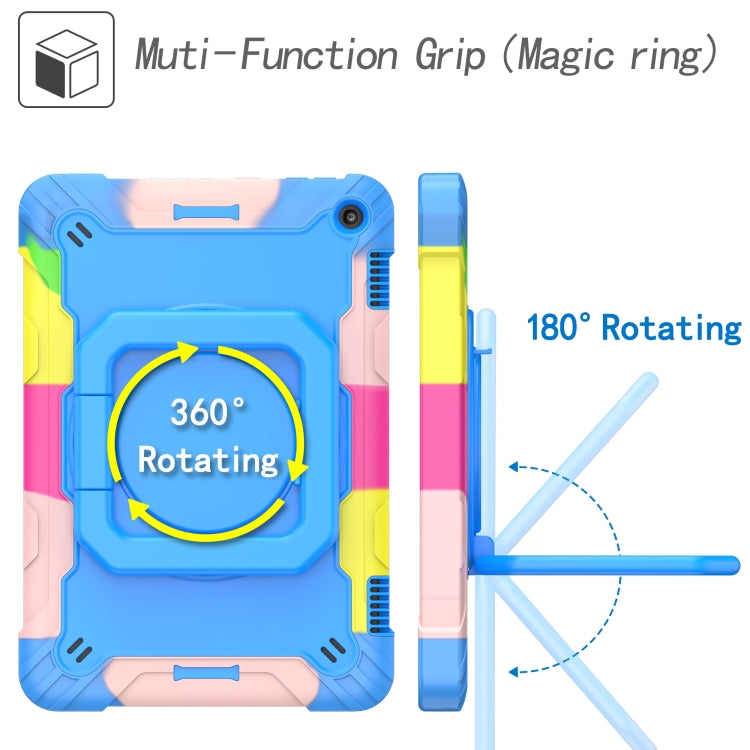 Contrast Color Shockproof Robot Silicone + PC Case with Wristband Holder – Shockproof, For Amazon Kindle Fire HD 8 (2020), For Samsung Galaxy Tab A7 10.4 (2020) T500 / T505