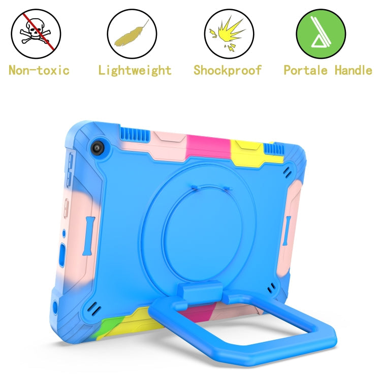 Contrast Color Shockproof Robot Silicone + PC Case with Wristband Holder – Shockproof, For Amazon Kindle Fire HD 8 (2020), For Samsung Galaxy Tab A7 10.4 (2020) T500 / T505