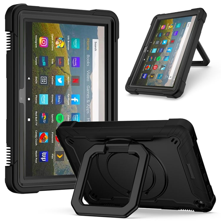 Contrast Color Shockproof Robot Silicone + PC Case with Wristband Holder – Shockproof, For Amazon Kindle Fire HD 8 (2020), For Samsung Galaxy Tab A7 10.4 (2020) T500 / T505 For Amazon Kindle Fire HD 8 (2020) Black