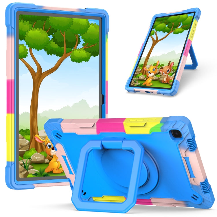 Contrast Color Shockproof Robot Silicone + PC Case with Wristband Holder – Shockproof, For Amazon Kindle Fire HD 8 (2020), For Samsung Galaxy Tab A7 10.4 (2020) T500 / T505 For Samsung Galaxy Tab A7 10.4 (2020) T500 T505 Camouflage + Blue