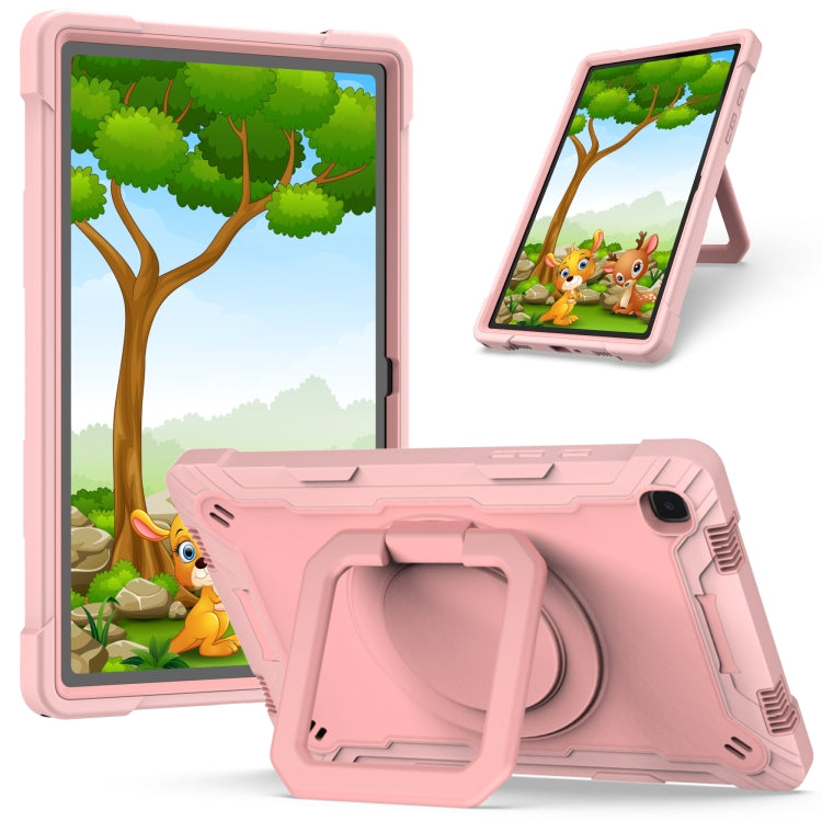 Contrast Color Shockproof Robot Silicone + PC Case with Wristband Holder – Shockproof, For Amazon Kindle Fire HD 8 (2020), For Samsung Galaxy Tab A7 10.4 (2020) T500 / T505 For Samsung Galaxy Tab A7 10.4 (2020) T500 T505 Rose Gold