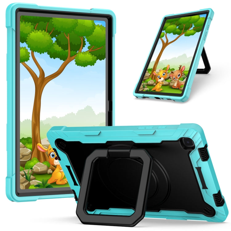 Contrast Color Shockproof Robot Silicone + PC Case with Wristband Holder – Shockproof, For Amazon Kindle Fire HD 8 (2020), For Samsung Galaxy Tab A7 10.4 (2020) T500 / T505 For Samsung Galaxy Tab A7 10.4 (2020) T500 T505 Mint Green + Black
