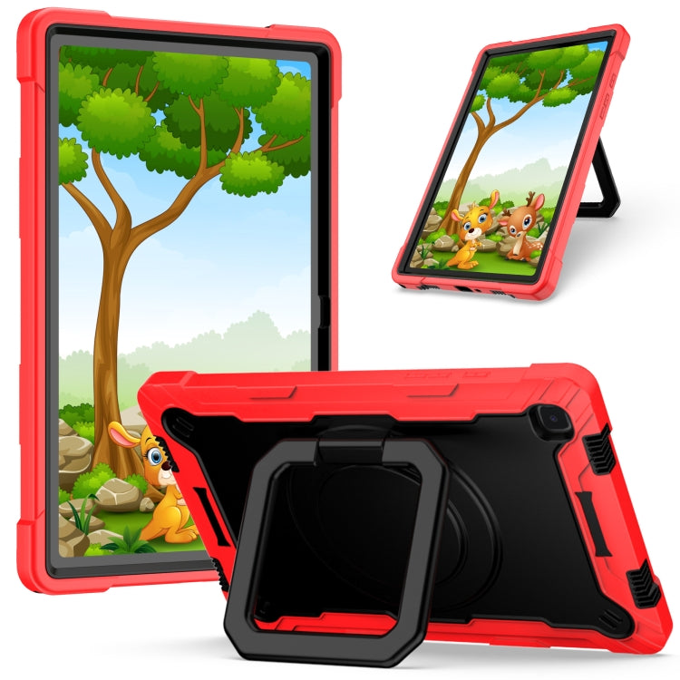 Contrast Color Shockproof Robot Silicone + PC Case with Wristband Holder – Shockproof, For Amazon Kindle Fire HD 8 (2020), For Samsung Galaxy Tab A7 10.4 (2020) T500 / T505 For Samsung Galaxy Tab A7 10.4 (2020) T500 T505 Red + Black
