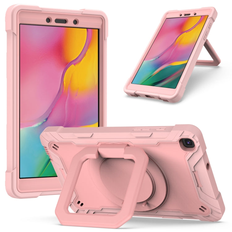 Contrast Color Shockproof Robot Silicone + PC Case with Wristband Holder – Shockproof, For Samsung Galaxy Tab A10.1 (2019) T510, For Samsung Galaxy Tab A 8.0 (2019) T290 For Samsung Galaxy Tab A 8.0 (2019) T290 Rose Gold