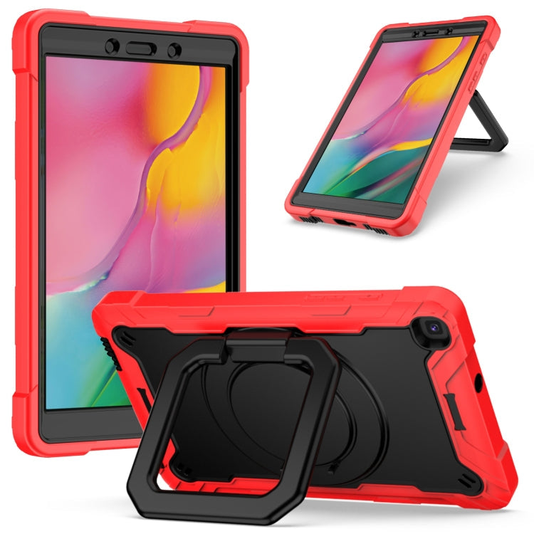 Contrast Color Shockproof Robot Silicone + PC Case with Wristband Holder – Shockproof, For Samsung Galaxy Tab A10.1 (2019) T510, For Samsung Galaxy Tab A 8.0 (2019) T290 For Samsung Galaxy Tab A 8.0 (2019) T290 Red + Black