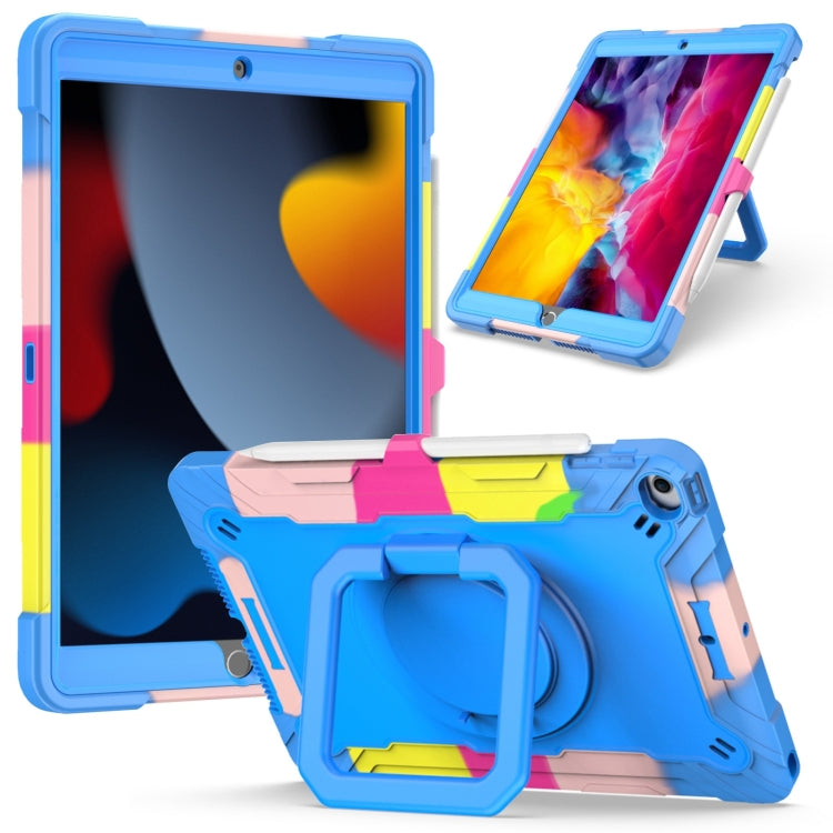 Watch Band – Shockproof, Silicone For iPad 10.2 2021 2020 2019 Camouflage + Blue