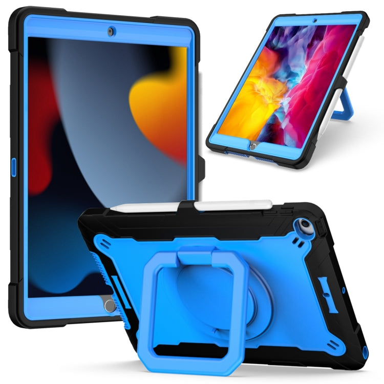 Watch Band – Shockproof, Silicone For iPad 10.2 2021 2020 2019 Black + Blue