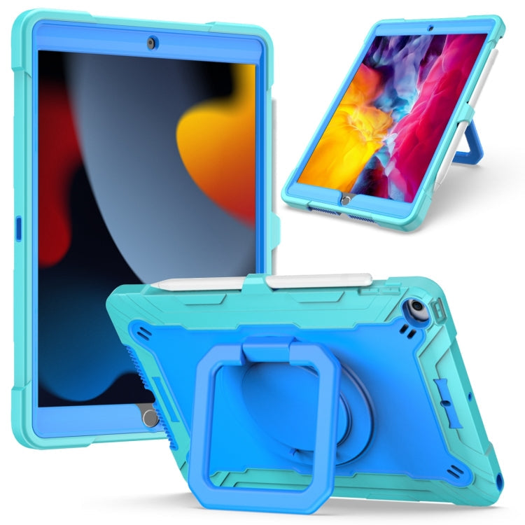 Watch Band – Shockproof, Silicone For iPad 10.2 2021 2020 2019 Mint Green + Blue