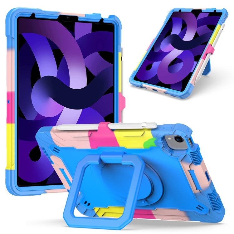Watch Band – Shockproof, Silicone For iPad Air 2022 2020 10.9 Camouflage + Blue