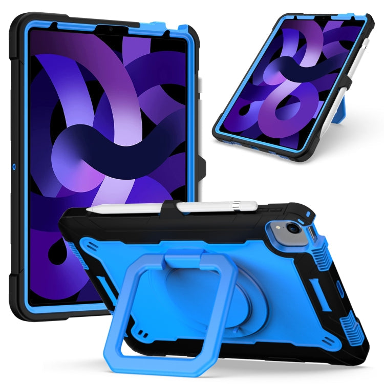 Watch Band – Shockproof, Silicone For iPad Air 2022 2020 10.9 Black + Blue