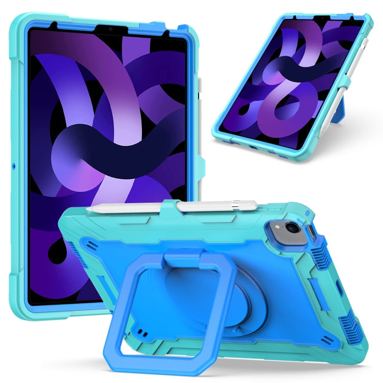 Watch Band – Shockproof, Silicone For iPad Air 2022 2020 10.9 Mint Green + Blue