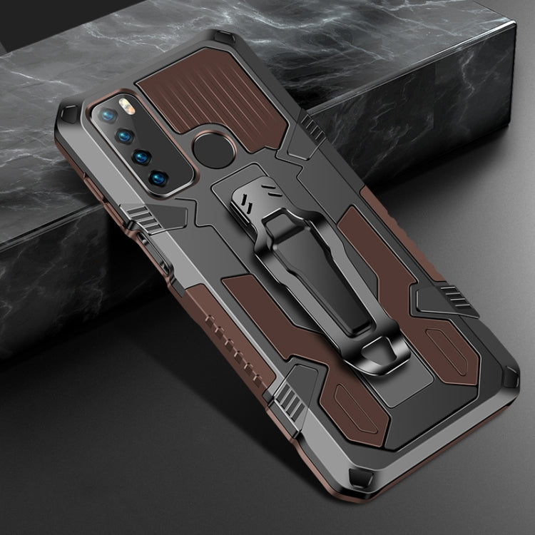 Machine Armor Warrior Shockproof PC + TPU Protective Case – Shockproof, TPU, For Infinix Hot 9 Play, For Infinix Note7 Lite / Hot 9, For LG Stylo 7, For OPPO Reno5 5G For Infinix Note7 Lite Hot 9 Coffee