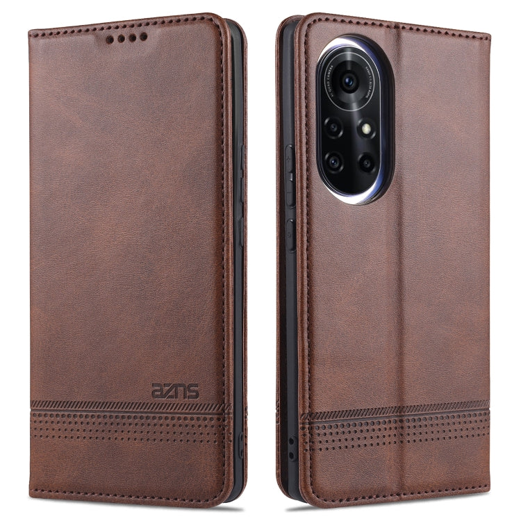 AZNS Magnetic Calf Texture Horizontal Flip Leather Case with Card Slots & Holder & Wallet, For Samsung Galaxy S21 Ultra 5G, For Huawei nova 8 5G, For Huawei nova 8 Pro 5G For Huawei nova 8 5G Dark Brown