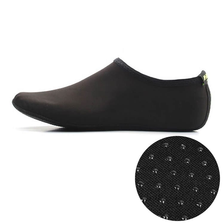 Non-slip Plastic Grain Texture Thick Cloth Sole Solid Color Diving Shoes and Socks, One Pair, M, L, XL, XXL M Black