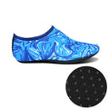 Non-slip Plastic Grain Texture Thick Cloth Sole Printing Diving Shoes and Socks, One Pair, XXXL XXXL Blue Figured
