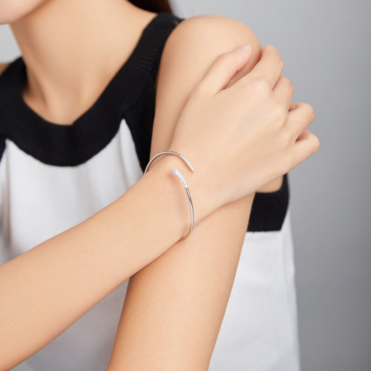 S925 Sterling Silver Snake Open Bracelet Women Jewelry, Snake