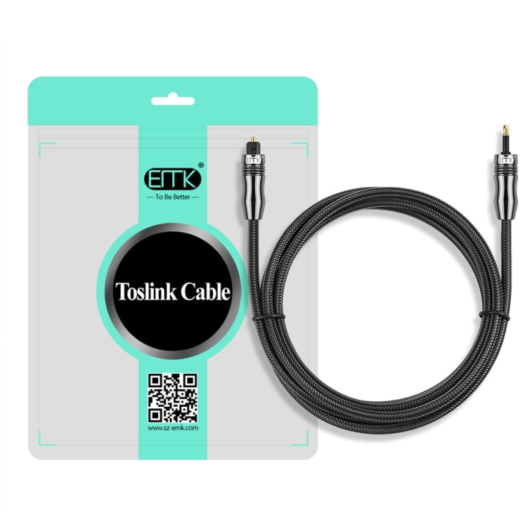 EMK OD1.0mm 3.5mm Digital Sound Toslink to Mini Toslink Digital Optical Audio Cable, 1m, 1.5m, 2m, 3m, 5m – 4K