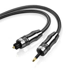 EMK OD1.0mm 3.5mm Digital Sound Toslink to Mini Toslink Digital Optical Audio Cable, 1m, 1.5m, 2m, 3m, 5m – 4K