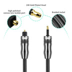 EMK OD1.0mm 3.5mm Digital Sound Toslink to Mini Toslink Digital Optical Audio Cable, 1m, 1.5m, 2m, 3m, 5m – 4K