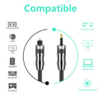 EMK OD1.0mm 3.5mm Digital Sound Toslink to Mini Toslink Digital Optical Audio Cable, 1m, 1.5m, 2m, 3m, 5m – 4K