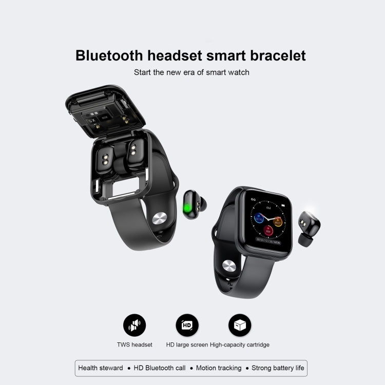 X5 1.54 inch HD Color Screen Bluetooth Earphone Smart Bracelet, Support Sleep Monitoring / Blood Pressure Monitoring / Heart Rate Monitoring