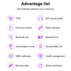 X5 1.54 inch HD Color Screen Bluetooth Earphone Smart Bracelet, Support Sleep Monitoring / Blood Pressure Monitoring / Heart Rate Monitoring