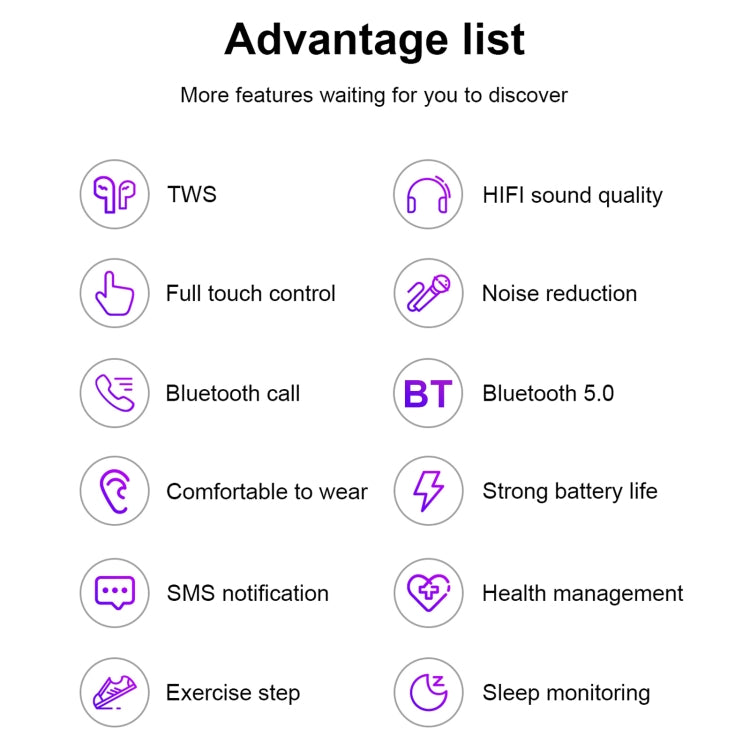 X5 1.54 inch HD Color Screen Bluetooth Earphone Smart Bracelet, Support Sleep Monitoring / Blood Pressure Monitoring / Heart Rate Monitoring