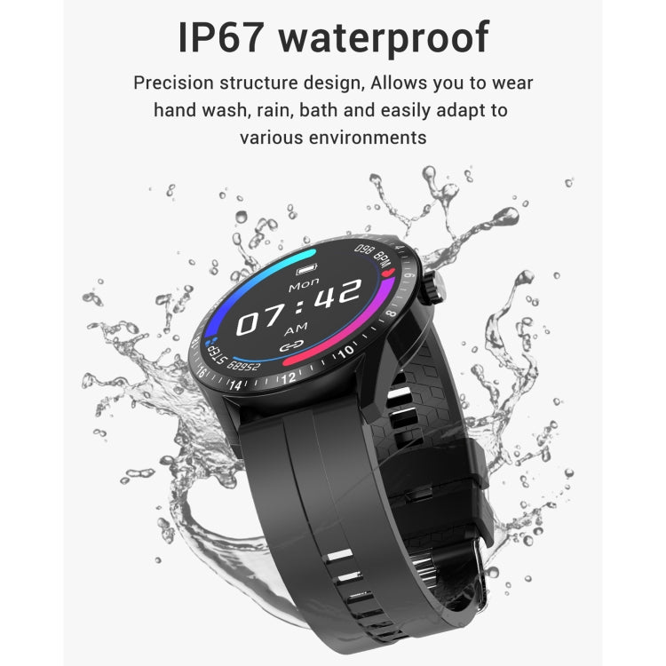 G20 1.3 inc IPS Color Screen IP67 Waterproof Smart Watch, Support Blood Oxygen Monitoring / Sleep Monitoring / Heart Rate Monitoring, Style: Silicone Strap, Style: Silicone Strap